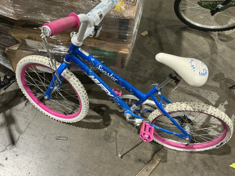 Condition photo showing As Is for huffy 20 in. sea star kids bike for girls ages 5 and up, child, blue and pink