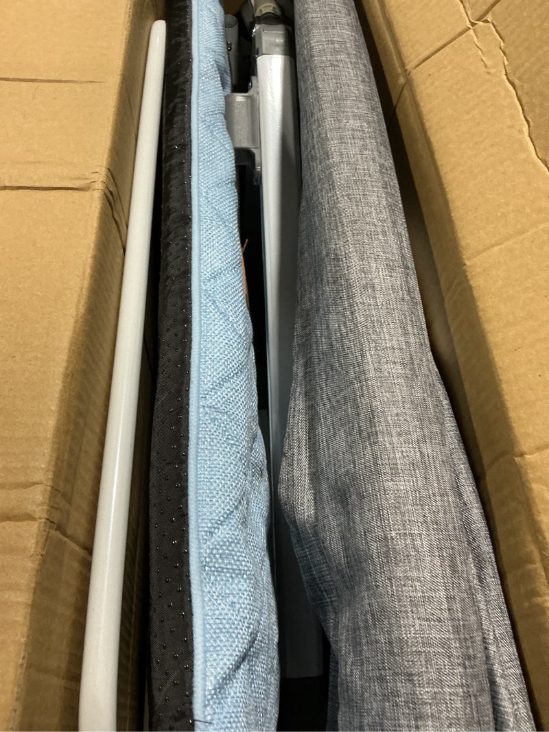 Condition photo showing Good Condition for bedside dog bed, 6-height adjustable elevated cat bed for small & medium puppy & cat, extension for human bed, pet bassinet with removable & washable cover, dogs couch with sides (30" l x 21" w) light gray large