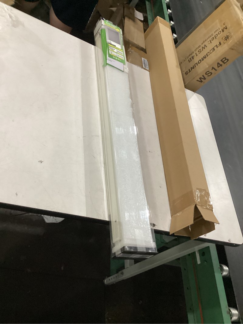 Condition photo showing New/Like New for no drill motorized blinds with remote, blackout automatic blinds with solar panel, cordless smart electric roller shades for windows, white, 34 x 72 white 34"w x 72"h