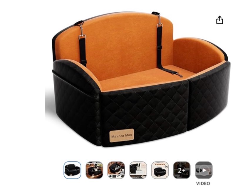 RUONARIER Dog Car Seat for Small Dogs,Medium Dog Car Bed with Detachable Washable Cover,Pet Puppy Bo