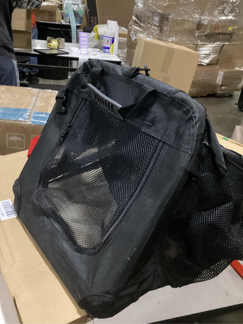 Condition photo showing As Is for (similar to )pegic extra large cat carrier for car travel, pegic soft sided collapsible pet carrier for outdoor and indoor uses, roomy cat carrier for 2 kittens, large cat or puppies up to 50lbs (black)