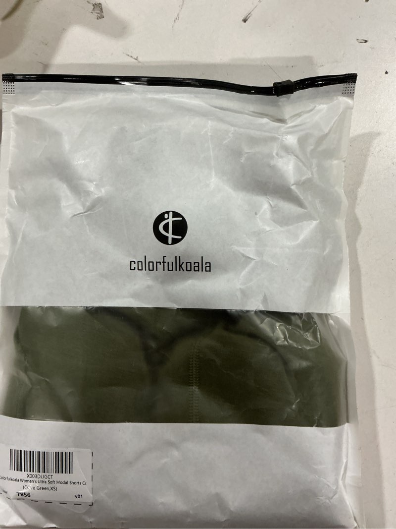 Condition photo showing New/Like New for Colorfulkoala Women's High Waisted Ultra Soft Athletic Modal Shorts Casual Summer Lounge Pants with Pockets X-Small Olive Green