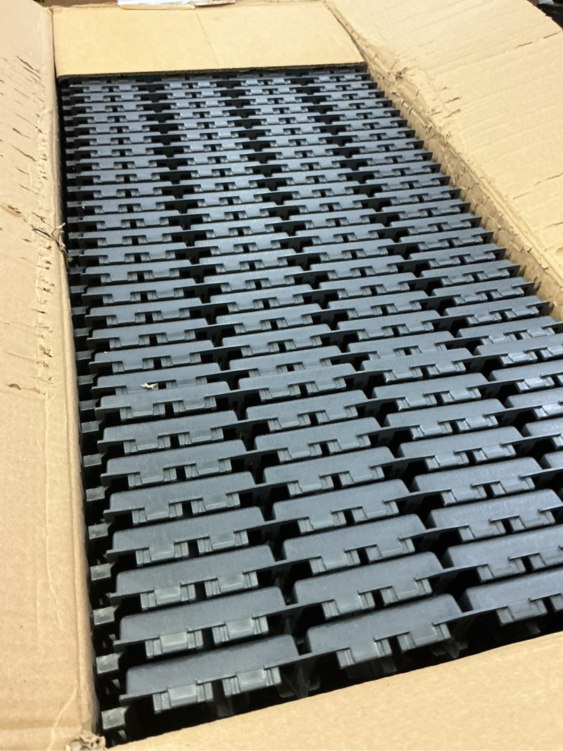 Condition photo showing New/Like New for 36 sq. ft plastic interlocking deck tiles, 36 pack,12"x12" waterproof outdoor flooring all weather use, patio floor decking tiles for porch poolside balcony backyard, dark grey 36 grey