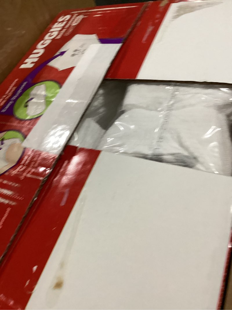 Condition photo showing As Is for huggies size 3 baby diapers, little movers huggfit 360° baby diapers with 360° waistband, size 3 (16-28 lbs), 76 count, packaging may vary size 3 76