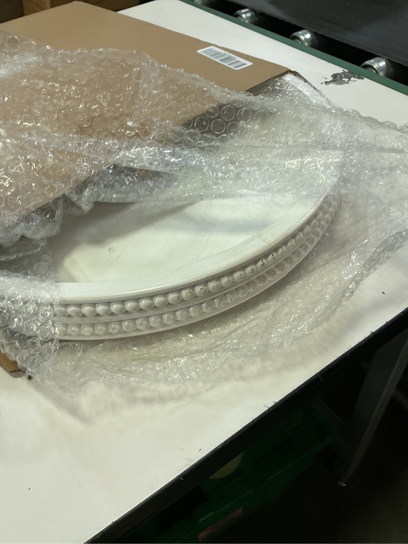 Condition photo showing Good Condition for carah & cossh decorative fir wood tray, 16-inch round, white