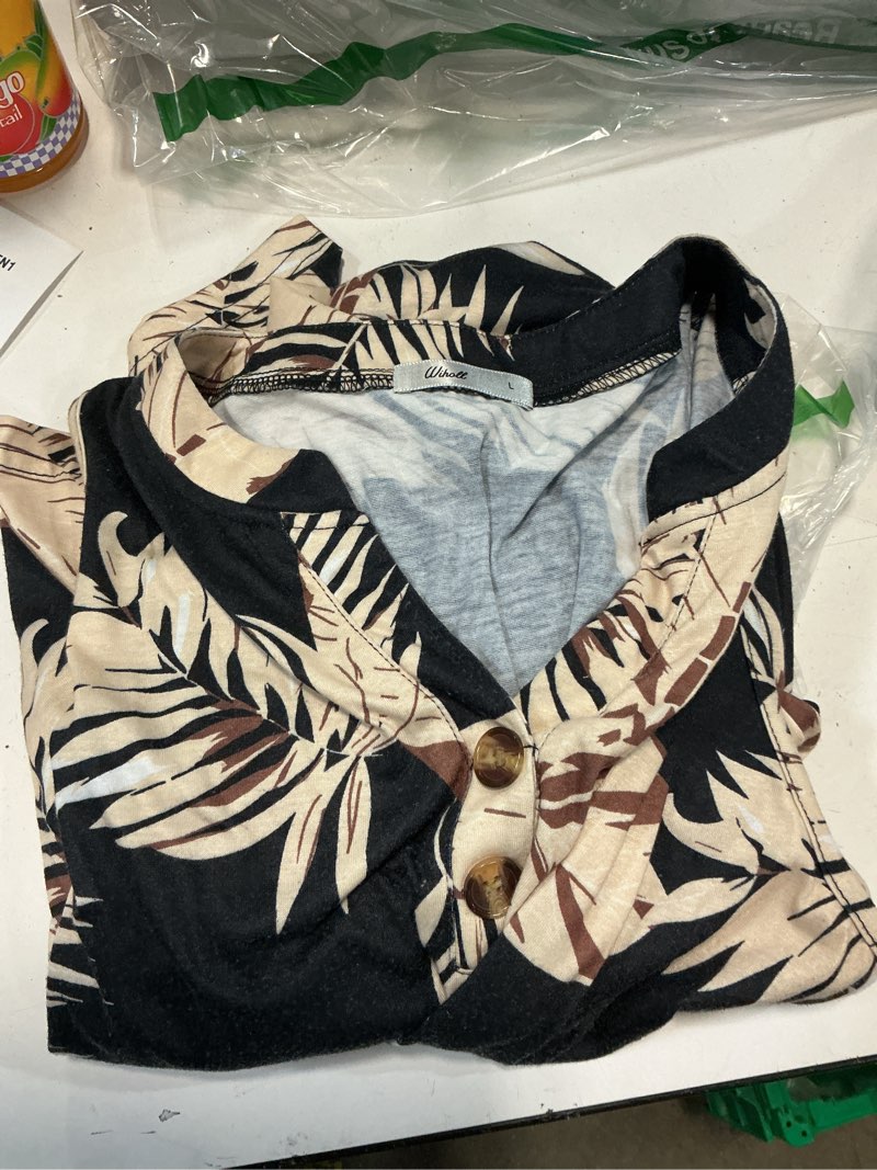 Condition photo showing Good Condition for wiholl women's summer dresses maxi dress vacation beach sundresses 2026 with pockets floral black leaves large