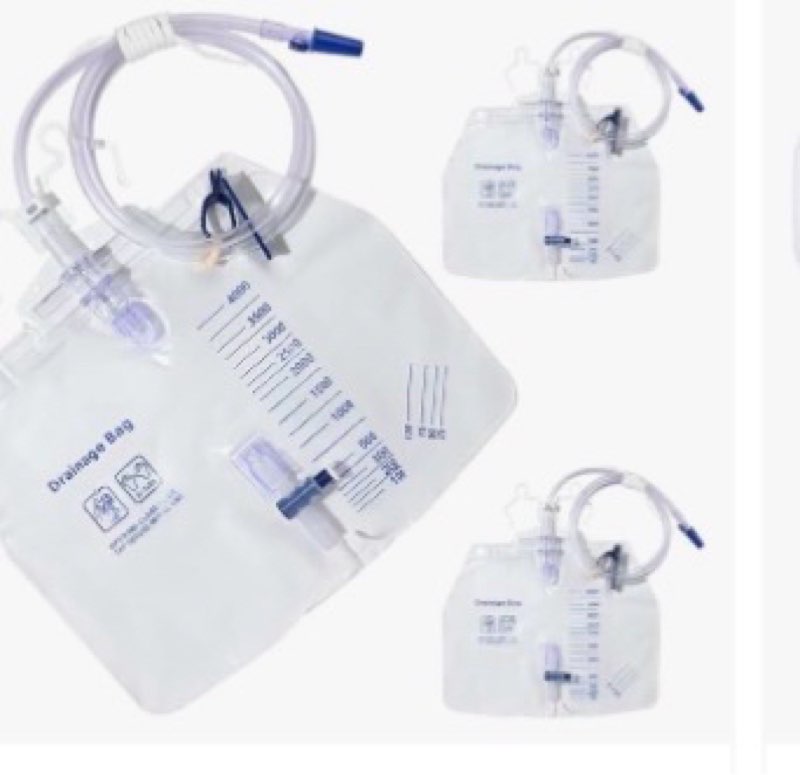 ehoycq 5 pack 4000ml sterile urinary drainage bags, catheter bags with anti-reflux chamber and 48" d