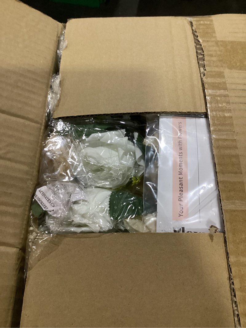 Condition photo showing Good Condition for nuptio artificial flower centerpieces for tables: 10 pcs peachy champagne & white flower ball arrangement for wedding party - 9.5 inch diameter floral rose for bridal shower decor