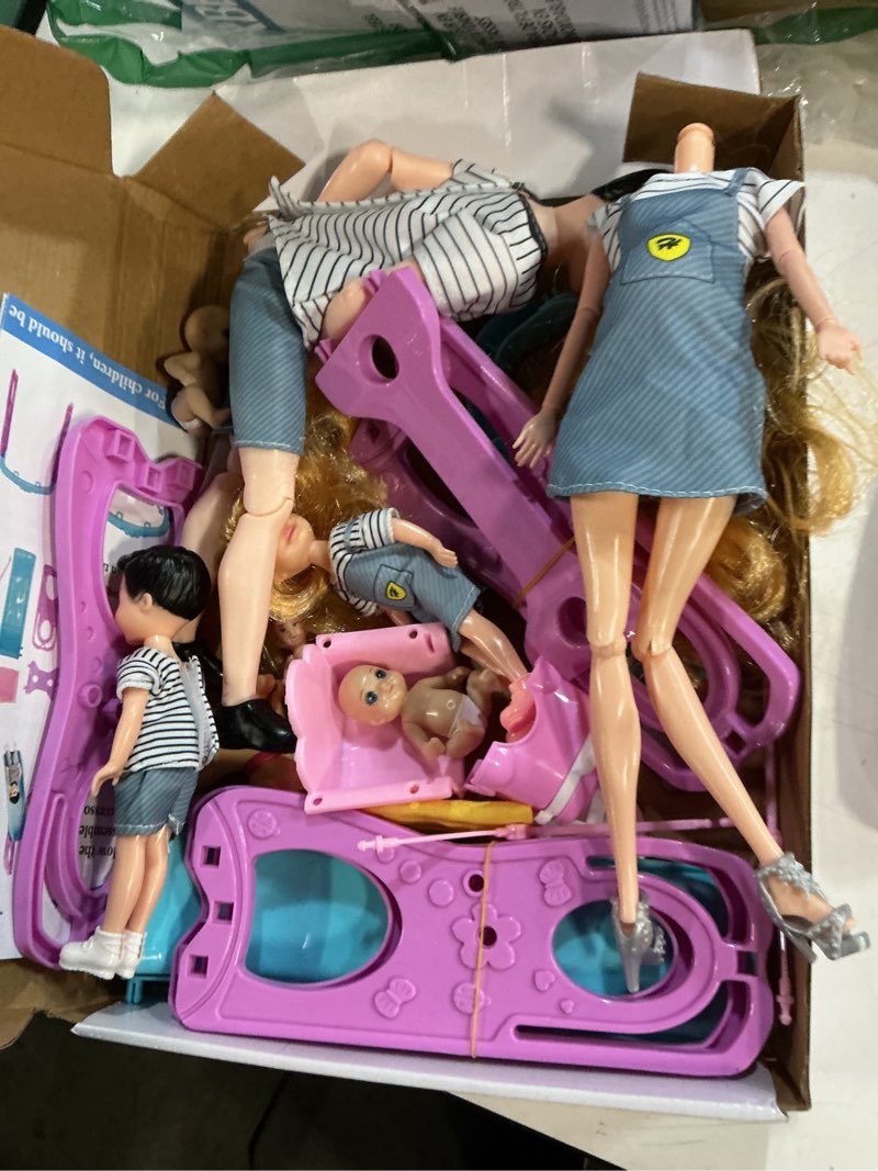 Condition photo showing As Is for pregnant dolls set of 6 people with removable baby, 12 inch realistic mommy doll set for kids, educational pregnancy doll toy, role play gift for girls ages 3+