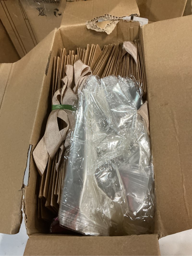Condition photo showing Good Condition for tuanse 30 pcs basket for gift empty diy bulk gift basket kit with handle kraft cardboard tray with 30 bag 30 bow market tray for wedding party(brown,9.8 x 6.5 x 4.3 in) brown 9.8 x 6.5 x 4.3 in