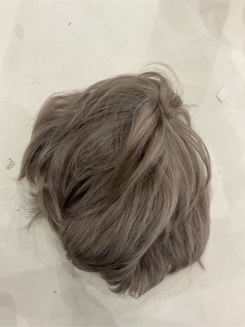 Condition photo showing New/Like New for Grey Pixie Cut Hair Wig with Bangs for Daily Wear Gray Short Human Hair Pixie Cut Glueless Layered Wig Wavy Grey Wigs for Party Cosplay Daily Use Glueless Full Machine Made Wigs