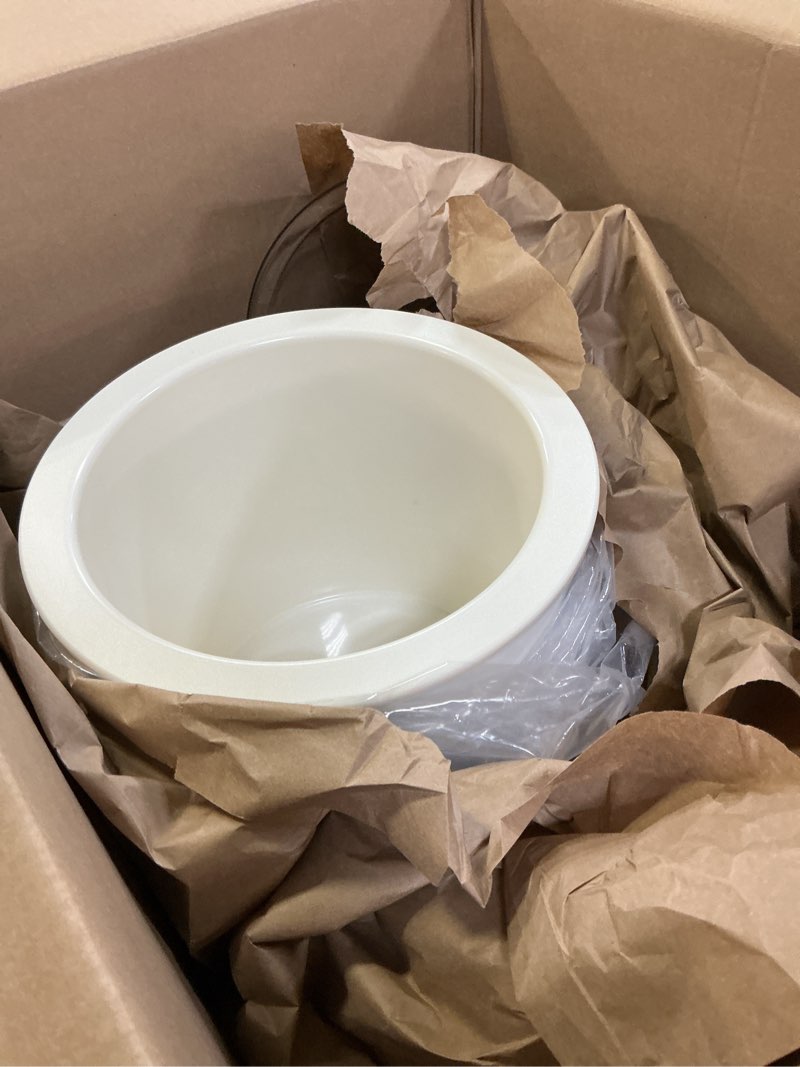 Condition photo showing As Is for carlisle foodservice products coldmaster ice cream server insulated crock with lid for kitchens and restaurants, plastic, 3 gallons, white white complete unit