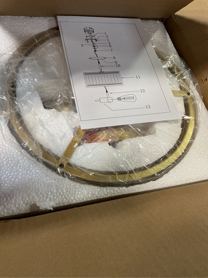 Condition photo showing Good Condition for Black Flush Mount Ceiling Light, 2- Light Caged Crystal Chandelier, Small Drum Hallway Light fixtures Ceiling Mount (8.6 INCH Black) 8.6 INCH Black?1 Light?