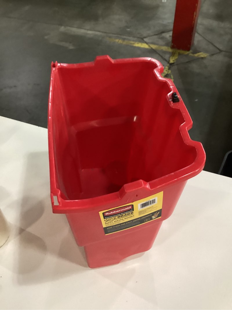 Condition photo showing As Is for wringer bucket red 18qt