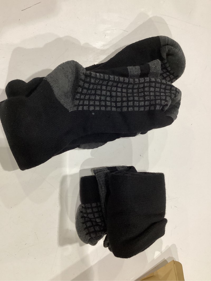 Condition photo showing New/Like New for merino wool compression socks for women men (2/3 pairs) knee high winter thermal thick warm for nurse pregnant travel black with taupe gray (2 pairs) large-x-large