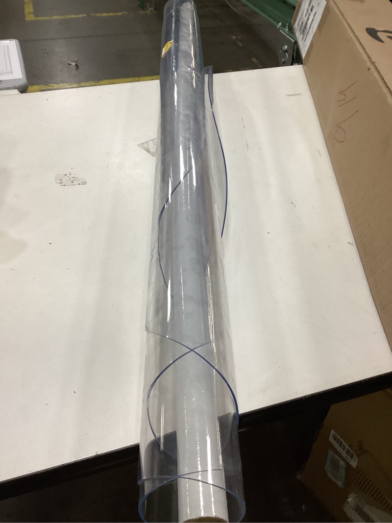 Condition photo showing As Is for (Similar to the image)(Unknown size)Custom Clear Table Protector - Customizable Size - 2mm Thick Plastic Table Cover for Dining Room, Kitchen, Office - Waterproof, Scratch-Resistant Table Pad Protector