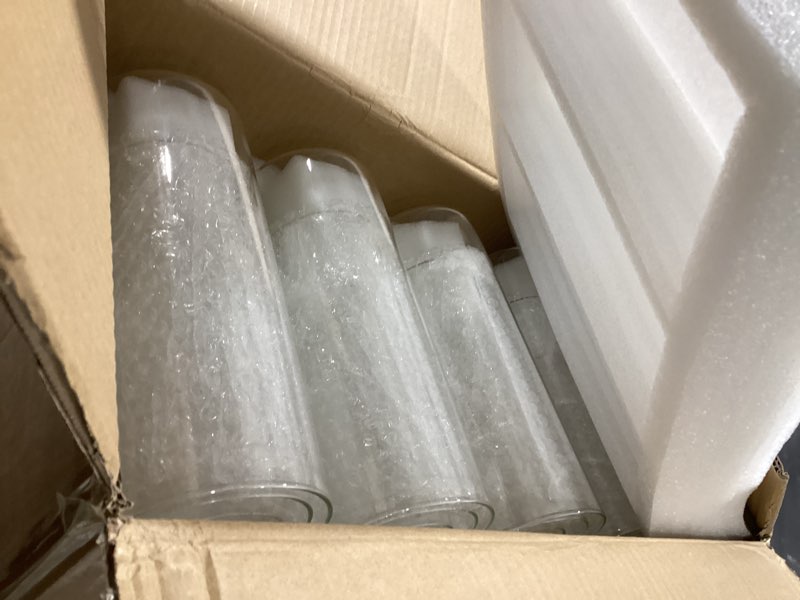Condition photo showing Good Condition for 48pcs clear vases for centerpieces, 4,6,8,10 inch glass cylinder vases, tall hurricane flower vase bulk for flower arrangements, hurricane candle holder for table, home, party, wedding decor 48 pack (4,6,8,10 inch)