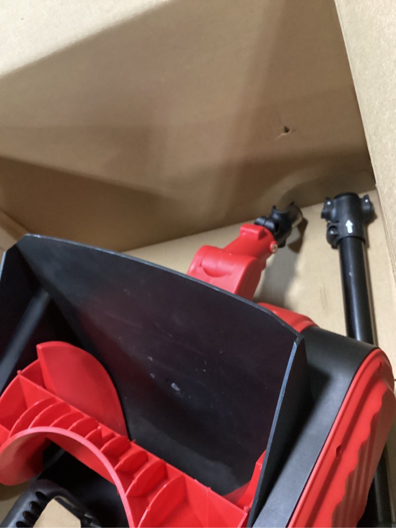 Condition photo showing As Is for Sxgsxg cordless snow shovel 18v width 11” 26.2 throwing distance