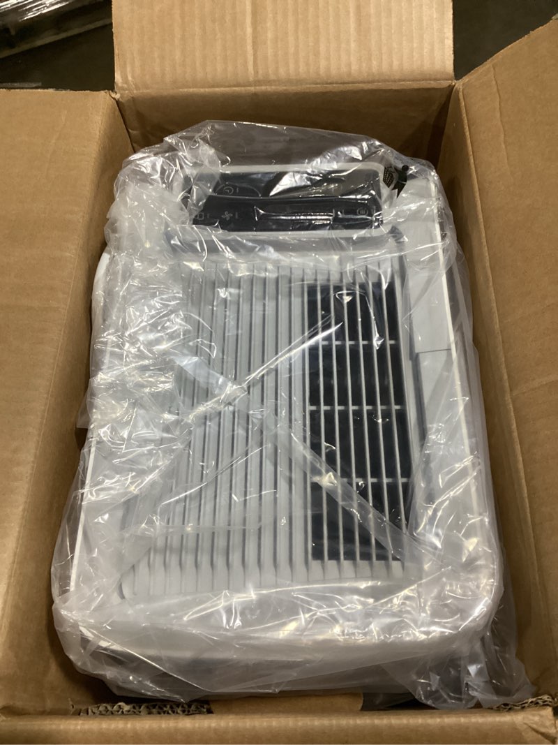 Condition photo showing New/Like New for 50 pint/day compressor dehumidifier, aeocky 3500sq.ft for basement, home, bedroom, bathroom, with drain hose, intelligent humidistat, quiet ivory