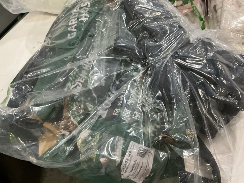 Condition photo showing As Is for garden hose 100ft, 3/4" ght non-expanding water hose lightweight, flexible garden hose with 10 function nozzle, kink-free, sturdy, high-pressure, abrasion resistant hoses for yard, garden