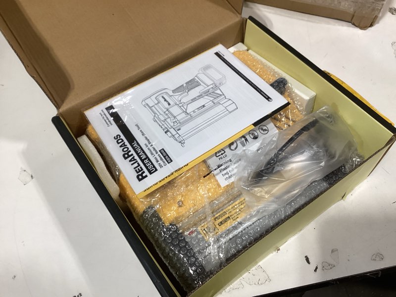 Condition photo showing Good Condition for Similar product 2-in-1 Cordless 18GA Brad Nailer & 1/4 Crown Stapler Compatible with DeWALT 20V MAX Battery (Tool Only) - Lightweight, 1600 Nails/Staples Included for DIY, Upholstery & Home Renovation 95603