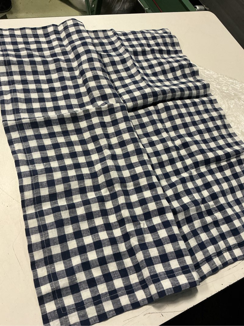 Condition photo showing Good Condition for european linen gingham euro sham, euro, navy