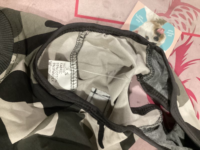Condition photo showing New/Like New for dog surgery recovery suit, soft breathable neuter suit for male dogs | post neuter surgery suit, alternative to cone of shame, wound care for dogs, anti-lick dog recovery suit camouflage s s(back:11.4-13.4in,wt:7-15lbs) grey camouflage