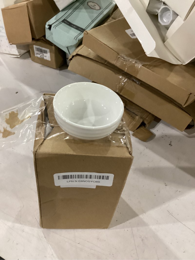 Condition photo showing Good Condition for 2.3 oz mini bowls, set of 6 small bowls for sauces dippings charcuterie snacks condiments, white