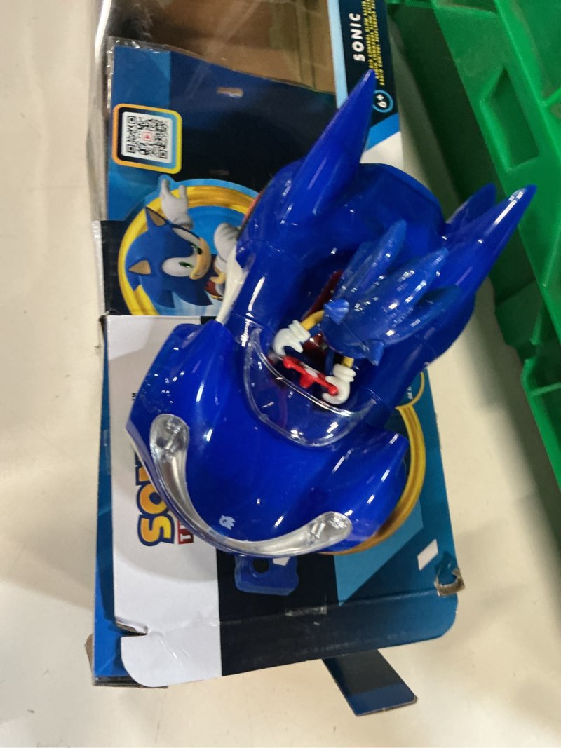 Condition photo showing As Is for nkok ready to run sonic glow racer rc car – 1/28 scale remote control vehicle with light-up body (sonic glow racer)