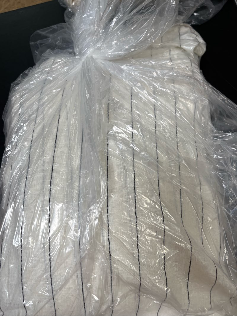 Condition photo showing Good Condition for european linen stripe duvet cover, full/queen, pencil stripe