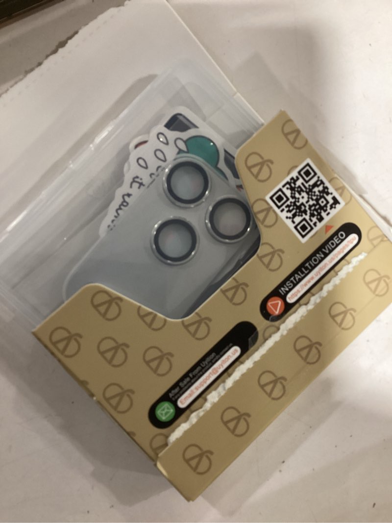 Condition photo showing Good Condition for Uyiton Compatible with iPhone 17 Pro Max Camera Lens Protector - [Not Easy to Break][Strong Adsorption][Case-Friendly] Metal Tempered Glass Rear Camera Screen Cover - Silver Silver 17 Pro Max