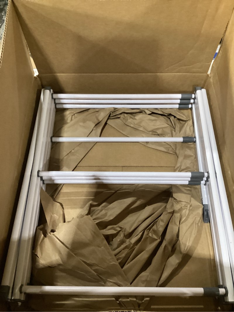 Condition photo showing Good Condition for black+decker 3 tier expandable collapsing foldable laundry rack for air drying clothing, space saving heavy duty lightweight metal drying rack(white)