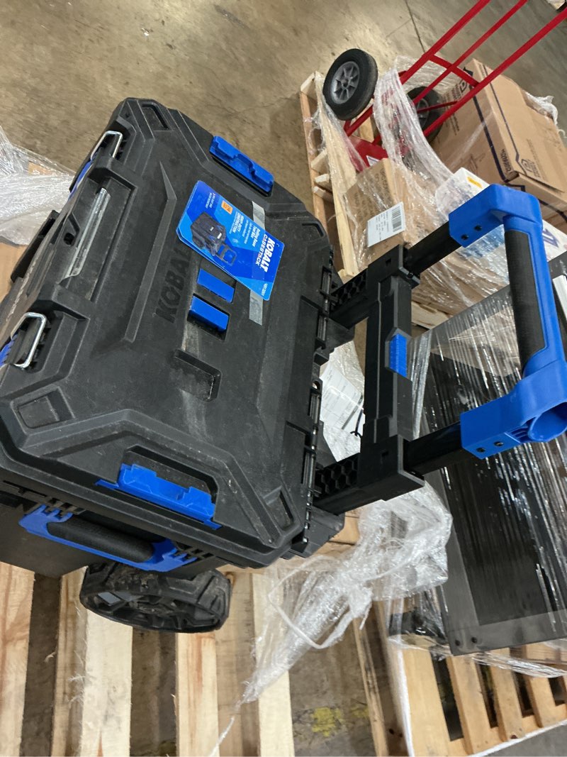 Condition photo showing As Is for kobalt kobalt casestack 21.5-in black plastic wheels 