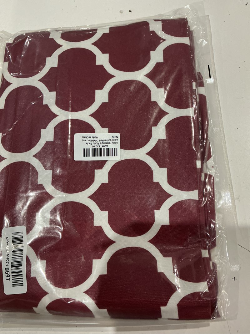 Condition photo showing Good Condition for smiry rectangle tablecloth, waterproof elastic fitted table covers for 6 foot tables, wipeable flannel backed vinyl tablecloths for picnic, camping, indoor, outdoor (rust morocco, 30x72 inches)