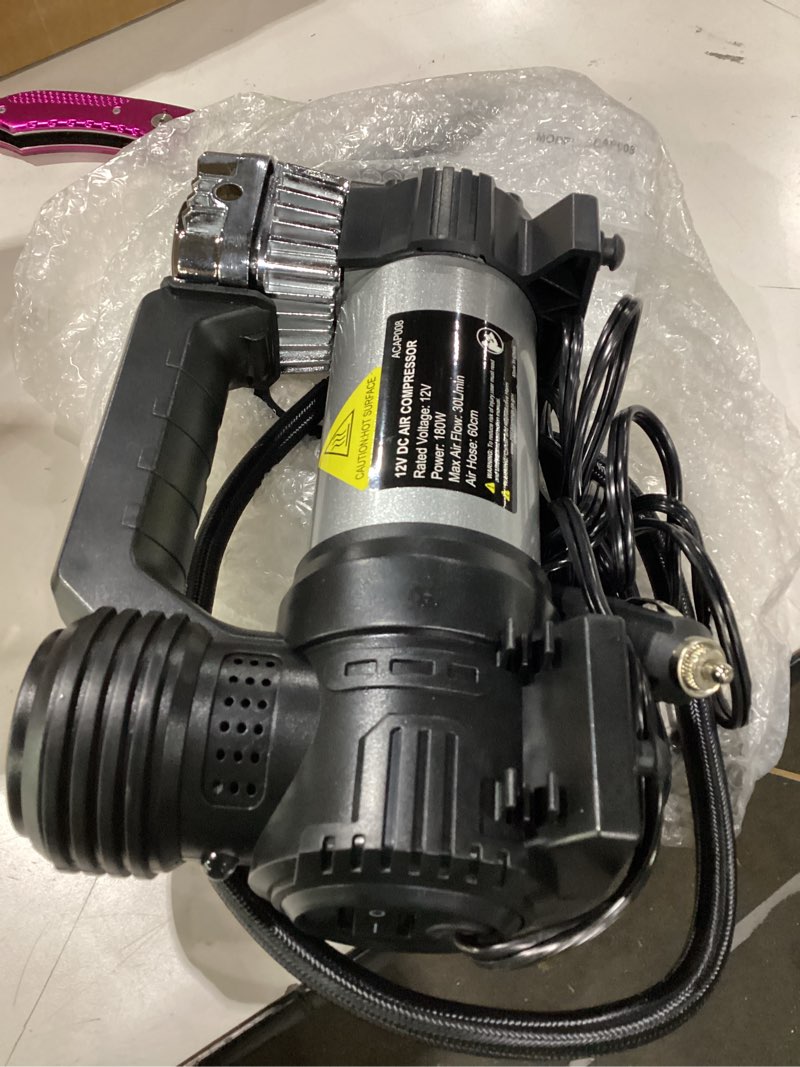 Condition photo showing Good Condition for avid power tire inflator portable air compressor, 30l/m fast inflation, auto tire inflator with gauge, portable air pump for car tires & many inflatables, compact air compressor