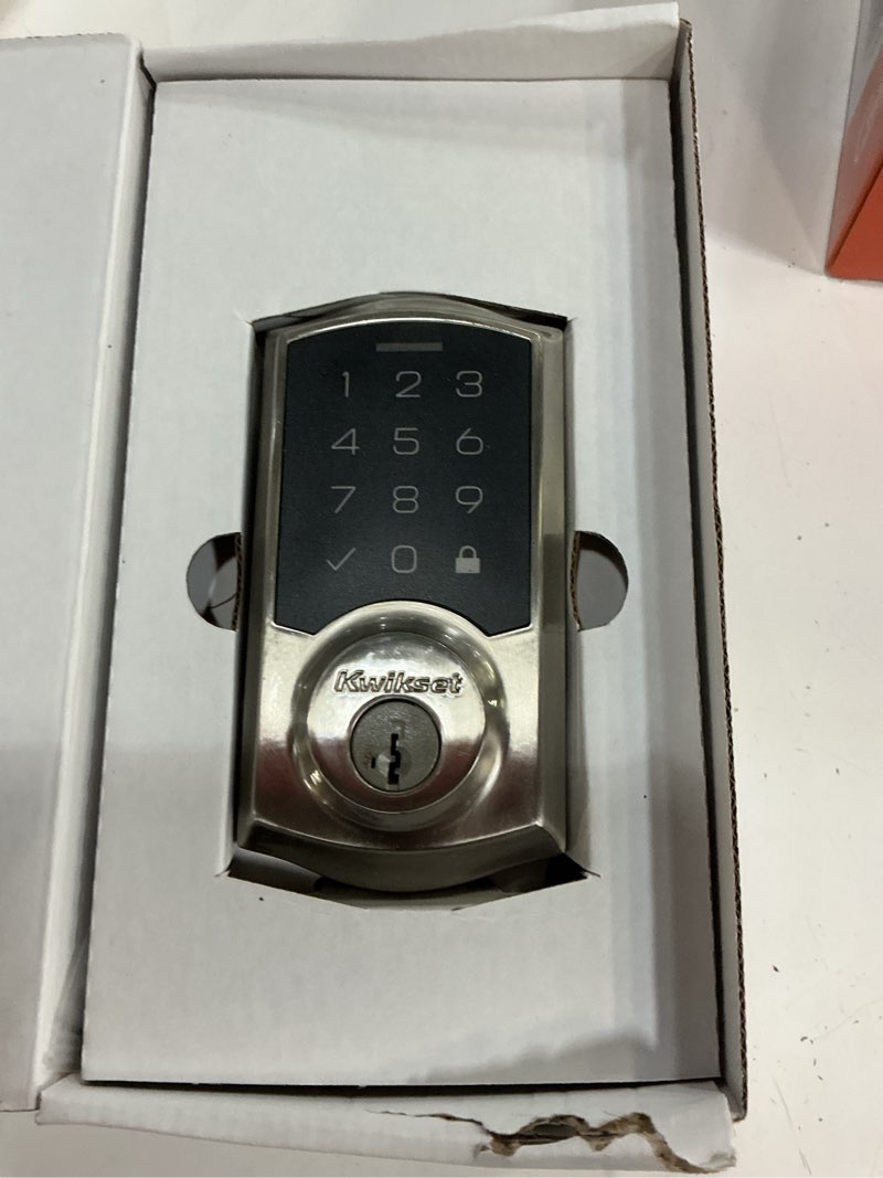 Condition photo showing Good Condition for kwikset touchpad 270 smartcode satin nickel electronic deadbolt smartkey with keypad