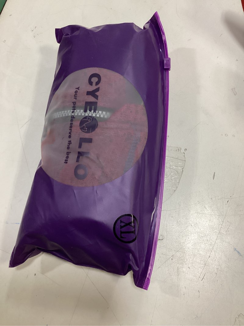 Condition photo showing New/Like New for cyeollo Warm Dog Sweater with Zipper, Doggy Reflective Highneck Jackets with D Ring Step in Dog Winter Coats Fleece Female Stretchy Dogs Sweaters Pet Clothes for Medium Dogs, Purple XL X-Large Purple