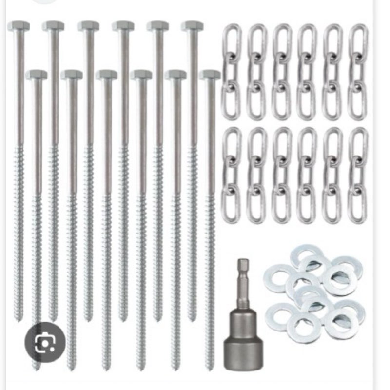 12pcs 3/8 x 12 inch Heavy Duty Camping Ground Anchors, Non-Rust Tent Stakes Screw in Kit for Securin (missing bolts)