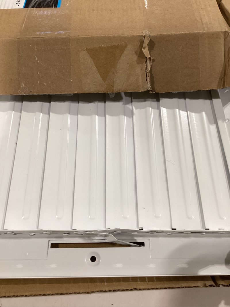 Condition photo showing Good Condition for HVAC Premium 14" X 10" 2-Way-Vertical AIR Supply Grille - Vent Cover & Diffuser - Flat Stamped Face - White [Outer Dimensions: 15.75" w X 11.75" h] 14 x 10 - 2 Way