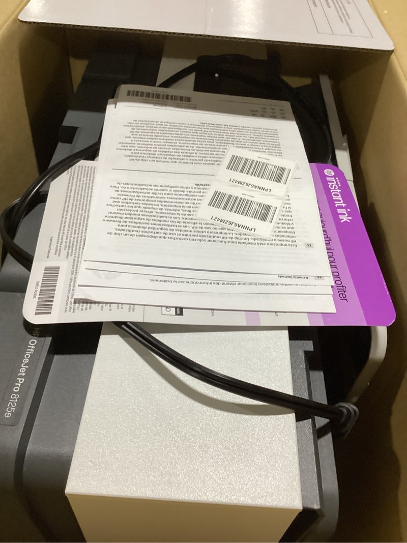 Condition photo showing As Is for hp officejet pro 8125e wireless all-in-one color inkjet printer, print, scan, copy, adf, duplex printing best-for-home office, 3 month instant ink trial included, ai-enabled (405t6a)