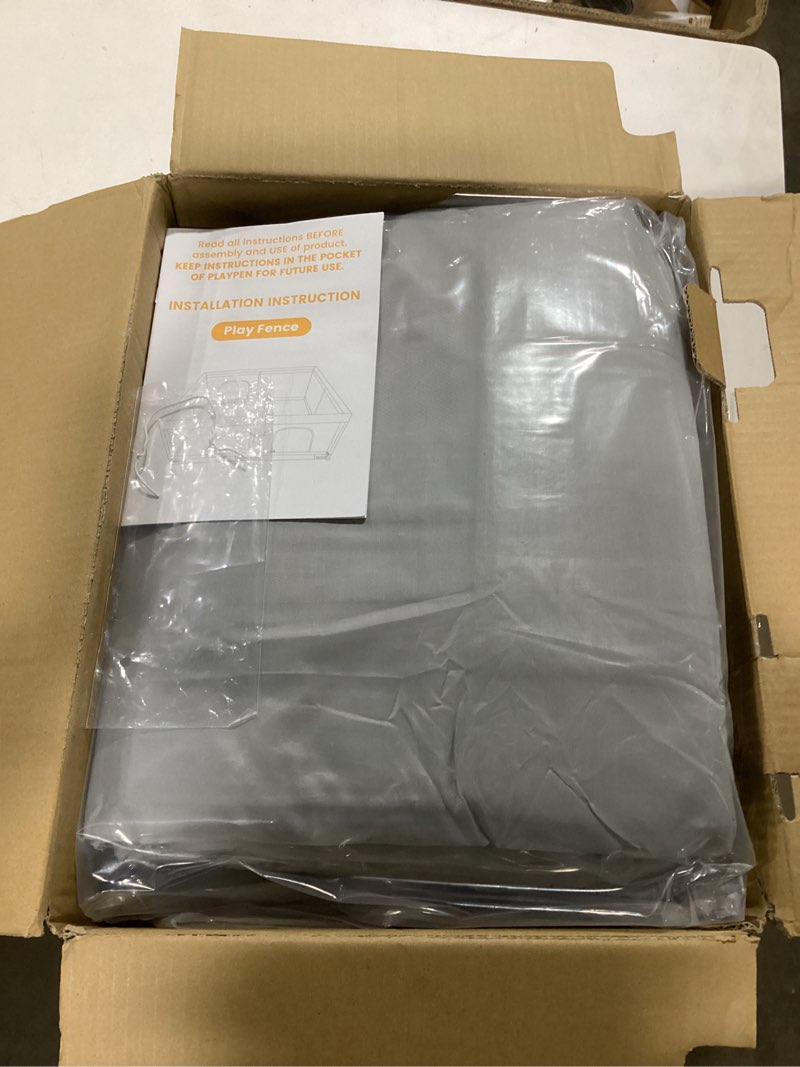 Condition photo showing Good Condition for Baby Playpen, 79''x79'' Extra Large Playpen for Babies and Toddlers, Baby Fence Play Pen for Indoor & Outdoor, with Soft Breathable Mesh Grey Grey 79 × 79 Inch