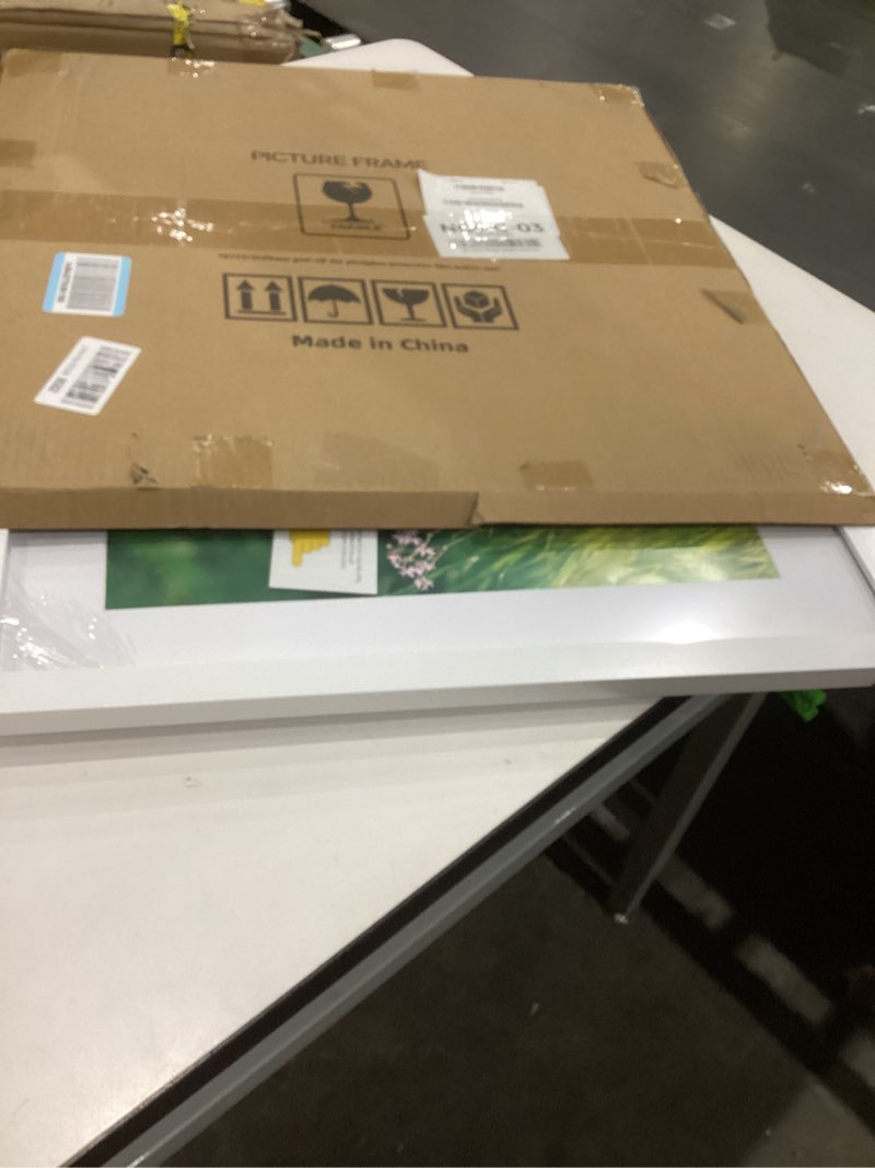 Condition photo showing As Is for 20x20 White Picture Frame Mat for 16x16 Photo Wall Mounting Poster Frame-1pcs White 20x20