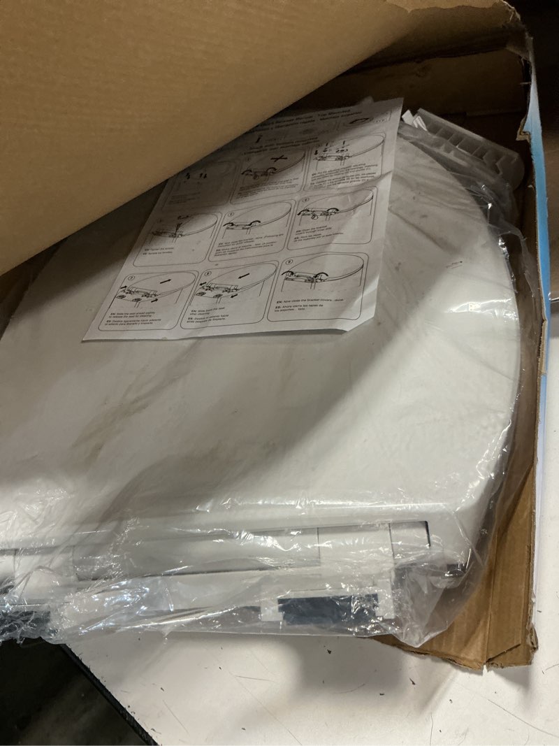 Condition photo showing Good Condition for elongated slow close toilet seat with toddler seat built in, potty training seat, easy to install and remove, never loosen, white