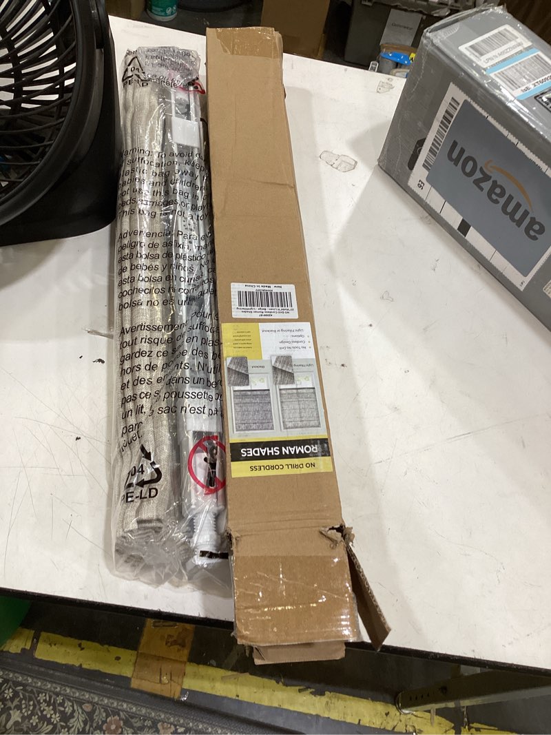 Condition photo showing Good Condition for no drill cordless roman shades for windows, 20" w × 64" h - light filtering - linen - beige light filtering - linen - beige 20" w × 64" h