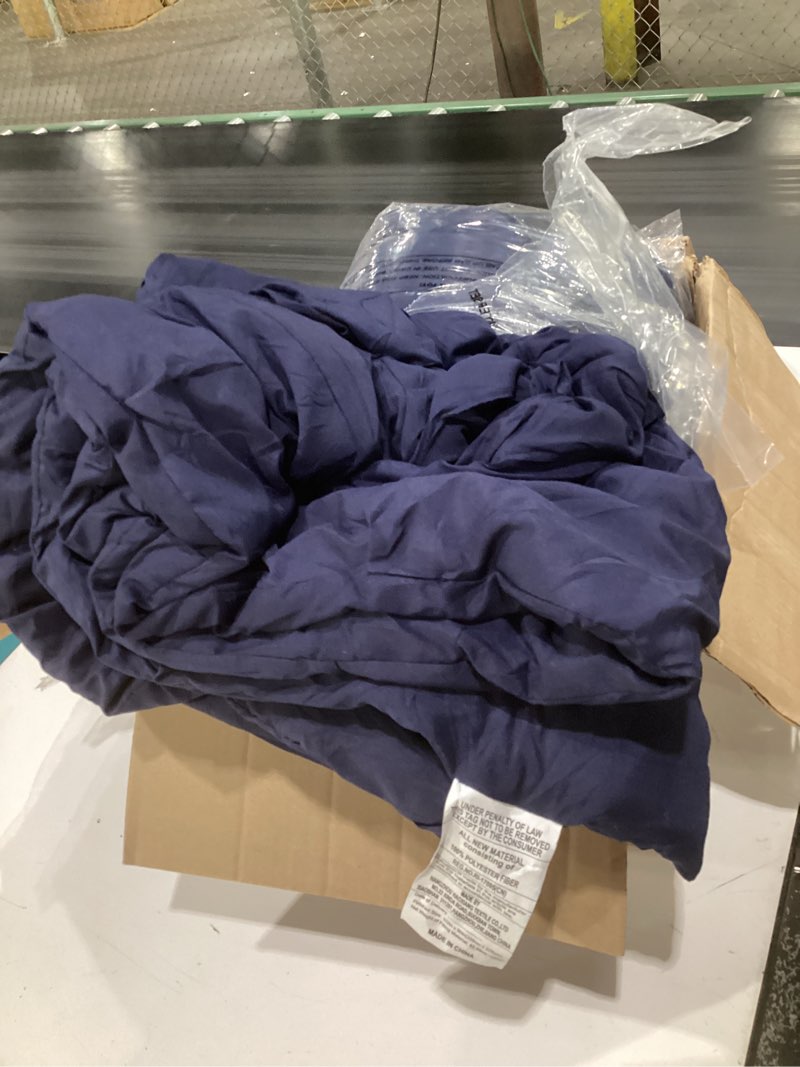 blue comforter , size and brand unknown