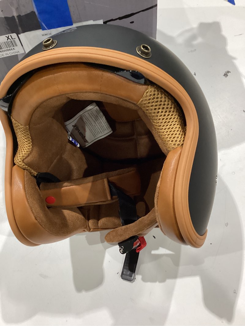 Condition photo showing Good Condition for triangle 3/4 motorcycle helmet,retro open face adults helmets with visor,half face moped helmet for men & women,dot approved helmets for cruiser scooter(xl) x-large glossy white