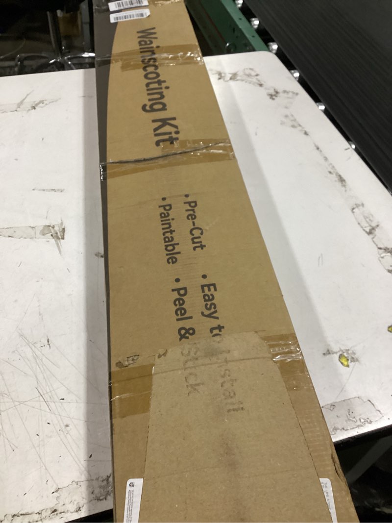 Condition photo showing Good Condition for upick wall panels board and batten kit, paintable ps wainscoting paneling for accent wall 94" x 54" 94x54 in white