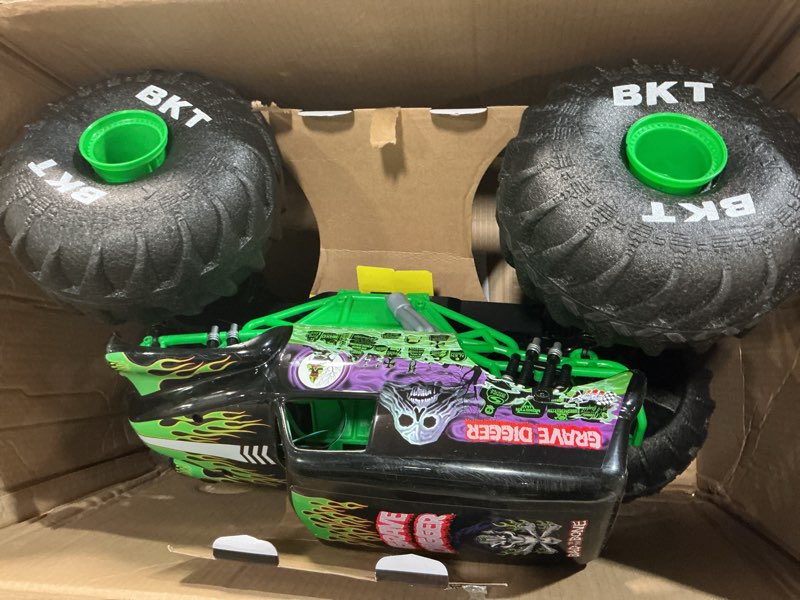 Condition photo showing Good Condition for monster jam, official mega grave digger all-terrain remote control monster truck, over 2 ft. tall, 1:6 scale, kids toys for boys and girls ages 4 and up mega grave digger (v2)