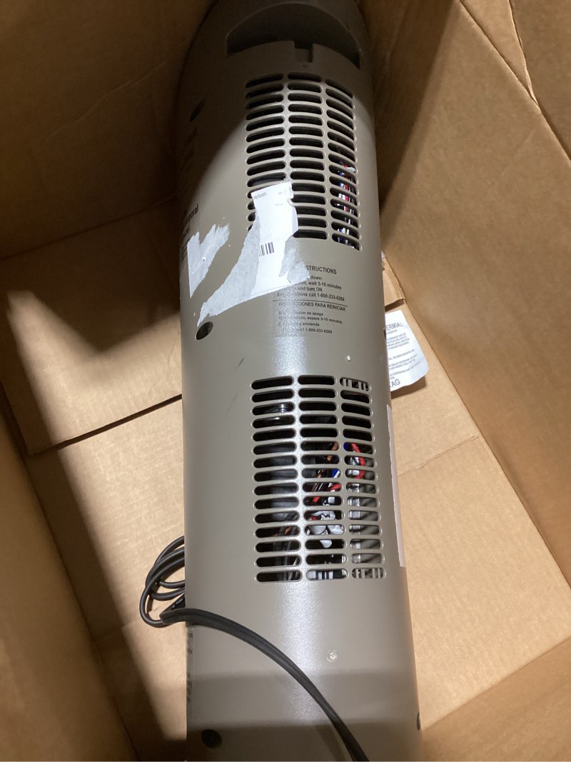 Condition photo showing As Is for Lasko Tower Space Heater Indoor, Compact Electric Heaters for Indoor Use, Small Space Heater with Remote, Ideal Lasko Space Heaters for Indoor Use, 22.5 Inches, Grey/Black, 1500W, 751320 Grey/Black Heater