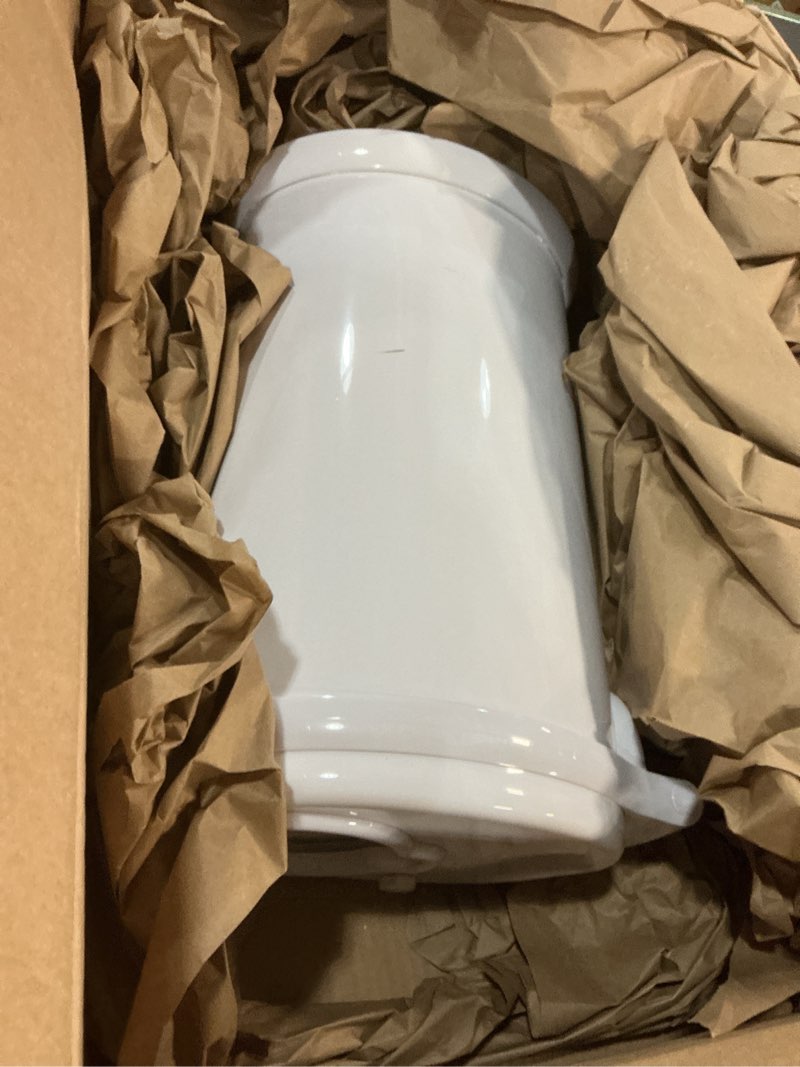 Condition photo showing As Is for Ubbi Steel Diaper Pail, Odor Locking, No Special Bag Required, Award-Winning, Registry Must-Have, White